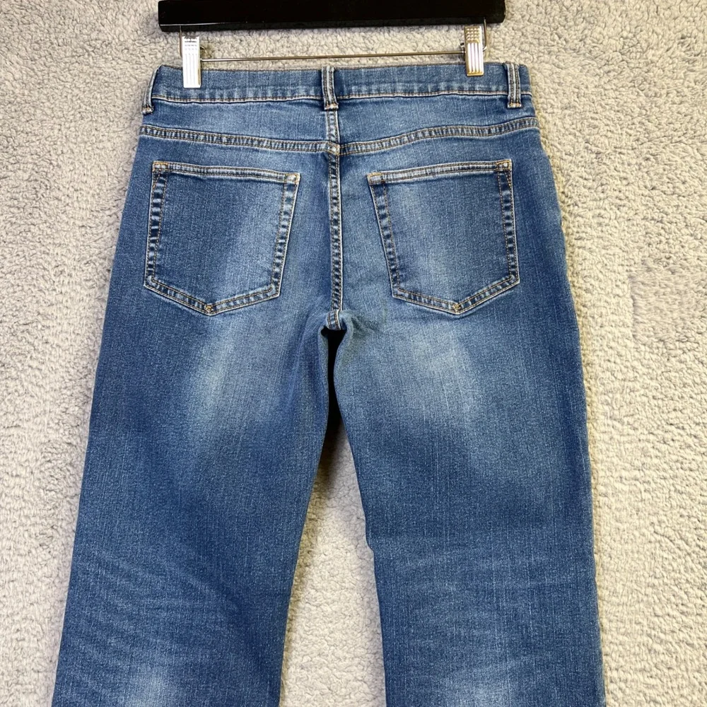 Gap Kids Jeans Boys 16 Husky Blue Denim Stretch Straight Medium Wash 358195